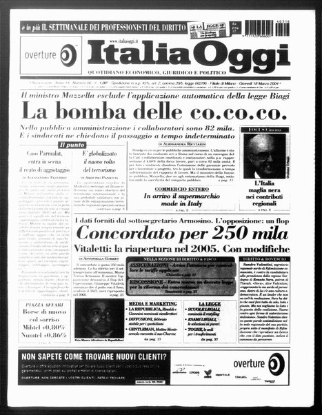 Italia oggi : quotidiano di economia finanza e politica